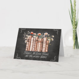黒い黒板に花と引用文が咲く本 カード