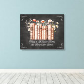 黒い黒板に花と引用文が咲く本 キャンバスプリント (インサイチュ (ウッドフロア))