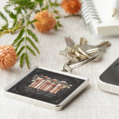 黒い黒板に花と引用文が咲く本 キーホルダー (側面)