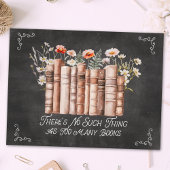 黒い黒板に花と引用文が咲く本 ポストカード