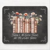 黒い黒板に花と引用文が咲く本 マウスパッド (正面)