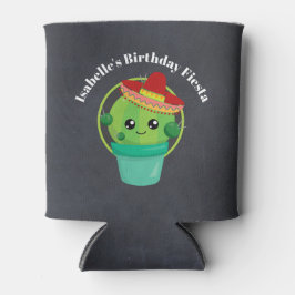 黒い黒板のソンブレロのかわいいサボテン 缶クーラー