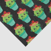 黒い黒板のソンブレロのかわいいサボテン 薄葉紙 (詳細)