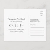 黒い黒板の写真の日付を保存 案内ポストカード (裏面)