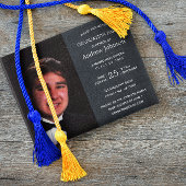 黒い黒板の写真卒業 招待状