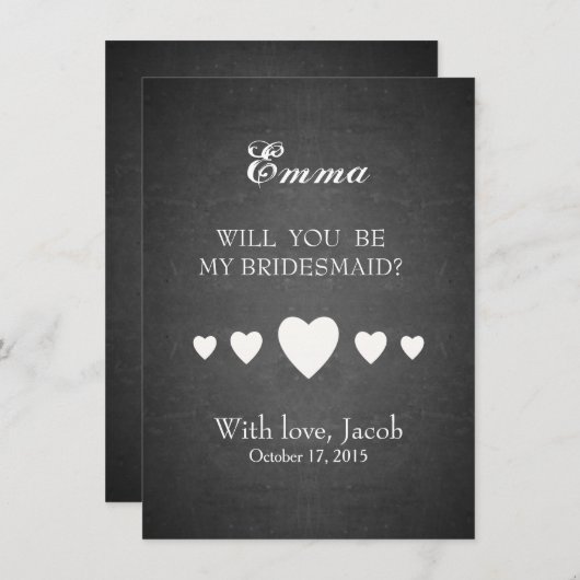 黒い黒板を下げたら俺の花嫁になる 招待状 (正面/裏面)