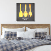 黒い黒板イエローガルーズキッチン キャンバスプリント (インサイチュ (寝室))