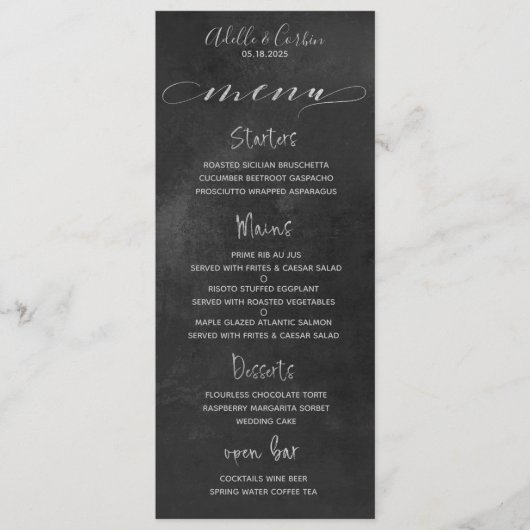 黒い黒板シルバーカファンシールシブ書 メニュー (正面)