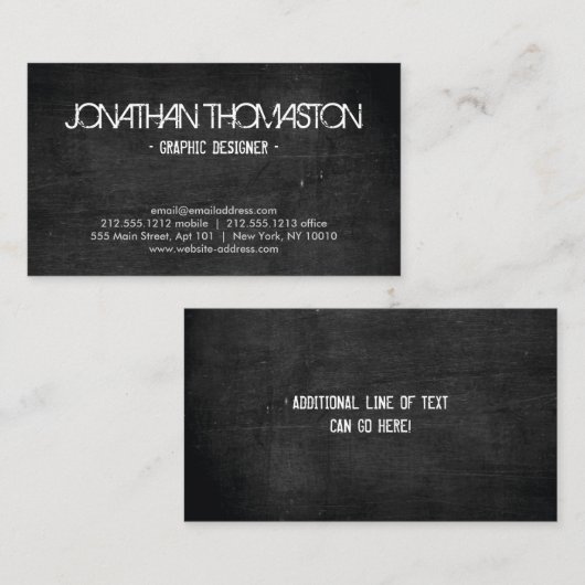 黒い黒板デザイナー名刺 名刺 (正面/裏面)