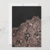 黒い黒板バラ金ゴールドフローラスイート16 招待状 (裏面)