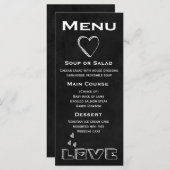 黒い黒板メニューラブハート結婚-'s,パーティー メニュー (正面/裏面)