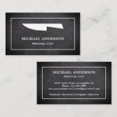 黒い黒板白い包丁パーソナルシェフ 名刺 (正面/裏面)