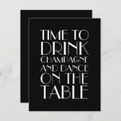 黒い20年代及び白い情報カード エンクロージャーカード (正面/裏面)