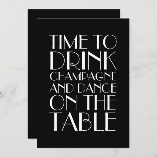 黒い20年代及び白人の婚約パーティ 招待状 (正面/裏面)