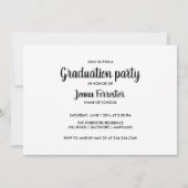 黒い3枚の写真を卒業パーティー 招待状 (裏面)