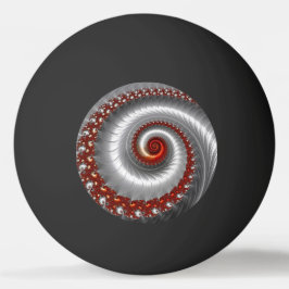 黒い~の銀の貝の~のフラクタルデザインの~ 卓球ボール