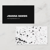 黒い(ばちゃばちゃ)跳ねるのペンキの名刺 名刺 (正面/裏面)