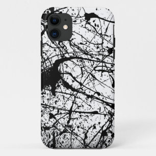黒い(ばちゃばちゃ)跳ねるのiPhone 5のやっとそこに箱 iPhone 11 ケース