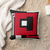 黒い、モダンで幾何学的なスタイルで&red白置いて下さい クッション (ブランケット)