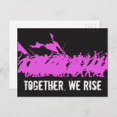 黒い「一緒に、私たち立ち上がり」はがき ポストカード (正面/裏面)