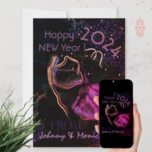 黒い 幸せな新年 シーズンカード