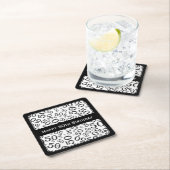 黒い"幸せな第50誕生日"かスクエア白いパーティーのテーマ スクエアペーパーコースター (インサイチュ)