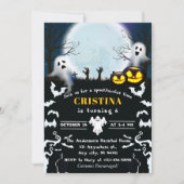 黒い 怖い ハロウィン 誕生日 招待状 (正面)