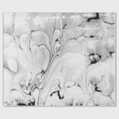 黒い、白濁水の質のデザイン、マーブル紙 ラッピングペーパー (フラット)