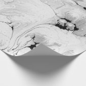 黒い、白濁水の質のデザイン、マーブル紙 ラッピングペーパー (角)