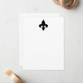 黒い（紋章の）フラ・ダ・リの平らなメッセージカード ノートカード (正面/裏面インサイチュ)