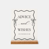 黒い  結婚式の前の最後の祝い事　アドバイスと願い アクリルサイン (正面)