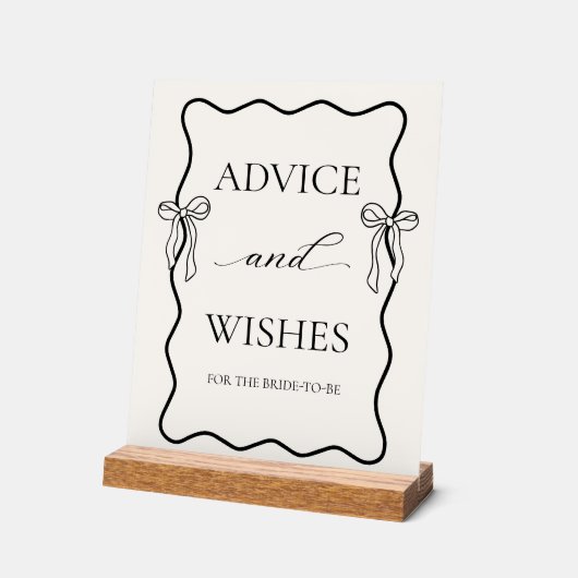 黒い  結婚式の前の最後の祝い事　アドバイスと願い アクリルサイン (傾斜)