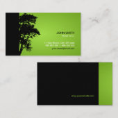 黒い/緑の木の名刺 名刺 (正面/裏面)