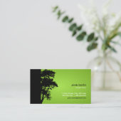黒い/緑の木の名刺 名刺 (スタンド正面)