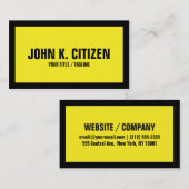 黒い/黄色のはっきりしたな名刺 名刺 (正面/裏面)