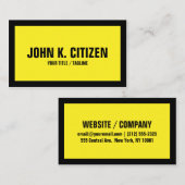 黒い/黄色のはっきりしたな名刺 名刺 (正面/裏面)