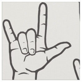 黒いASL I愛パターン（の模様が）あるな生地 ファブリック