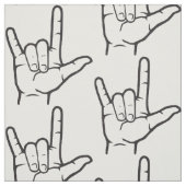 黒いASL I愛パターン（の模様が）あるな生地 ファブリック (見本)