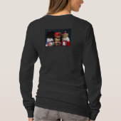 黒いBellaの3つのくるみ割り3/4枚の袖のTシャツ Tシャツ (裏面)