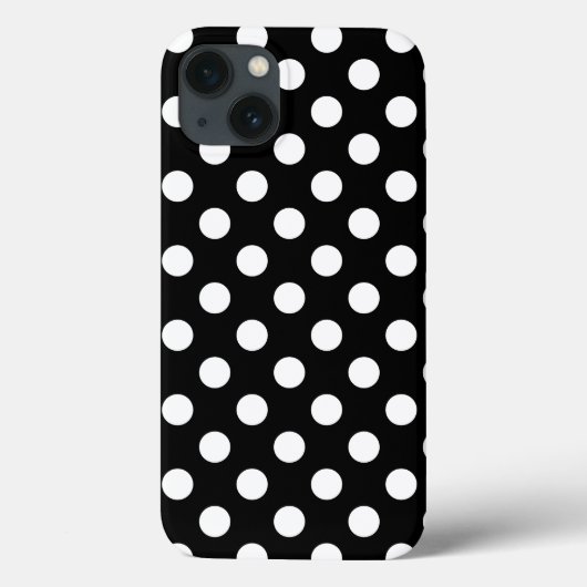 黒いCase-Mate iPhoneケースの白い水玉模様 Case-Mate iPhoneケース (裏面)