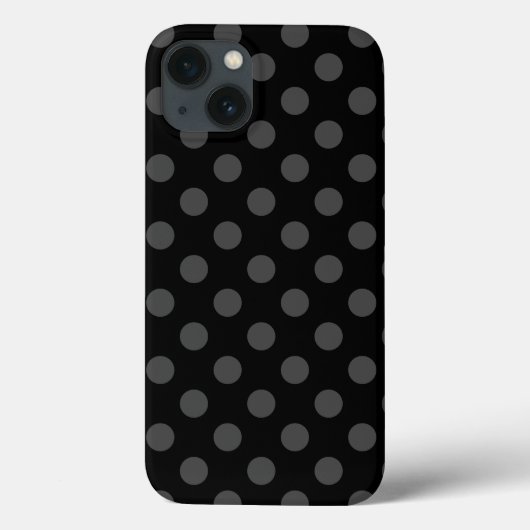 黒いCase-Mate iPhoneケース上のグレー水玉模様 Case-Mate iPhoneケース (裏面)