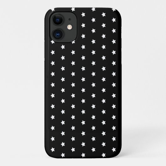 黒いCase-Mate iPhoneケース上の白い星模様 Case-Mate iPhoneケース (裏面)