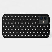 黒いCase-Mate iPhoneケース上の白い星模様 Case-Mate iPhoneケース (裏面(横))