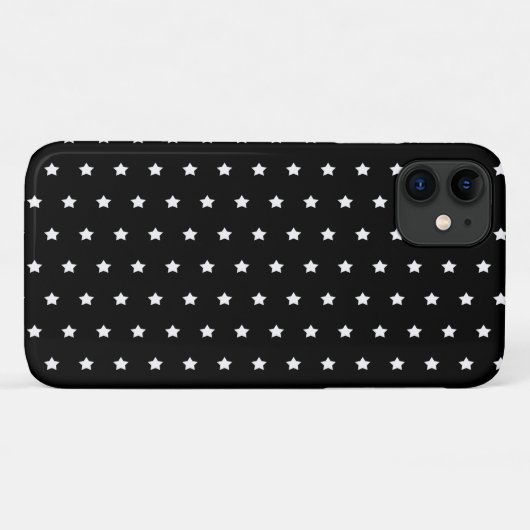 黒いCase-Mate iPhoneケース上の白い星模様 Case-Mate iPhoneケース (裏面(横))
