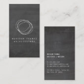 黒いChalkboard IIのデザイナースクライブラロゴ 名刺 (正面/裏面)