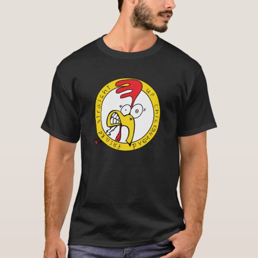 黒いChickenheadはワイシャツを-人および女性ひどく神経質にします Tシャツ (正面)