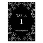 黒いChinoiserie結婚のテーブル番号 テーブルナンバー (正面)