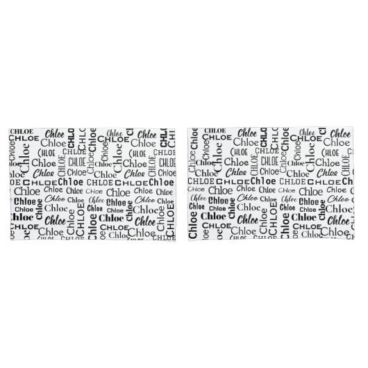 黒いCHLOE名(白) 枕カバー (フロントセット)