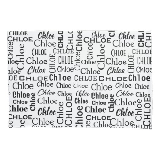 黒いCHLOE名（白） 枕カバー (正面左)