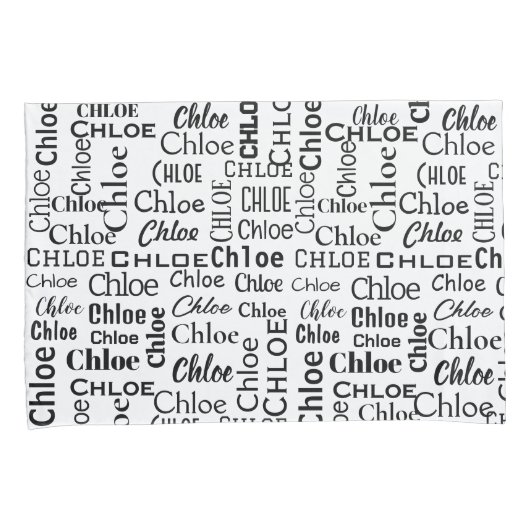 黒いCHLOE名（白） 枕カバー (正面右)
